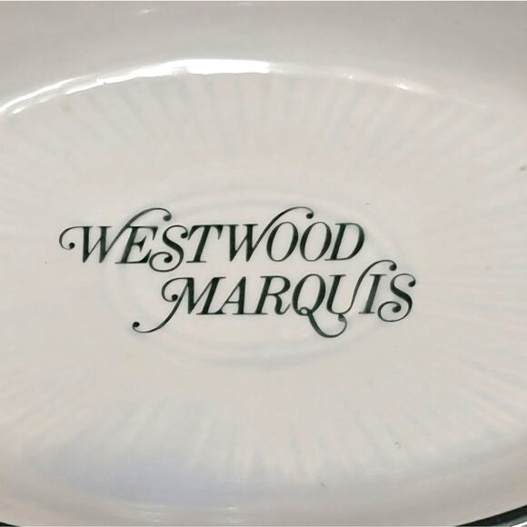 VTG 80s Westwood Marquis Hotel Soap Dish White Green Ceramic Trinket Los Angeles - Picture 2 of 4
